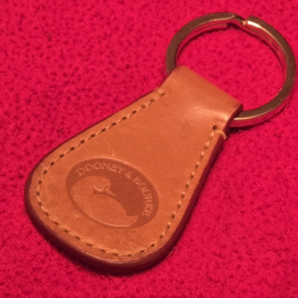 Dooney & Bourke Tan Leather Key Fob Keychain - Picture 2 of 4